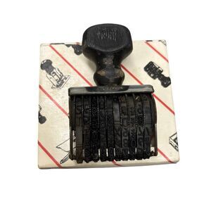 Vintage Cosco Pullman 8-Band Rolling Rubber Number Stamp w/ Original Box